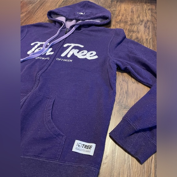 Purple Ten Tree zippered hoodie sweater embroidered Medium mint condition - Picture 2 of 6